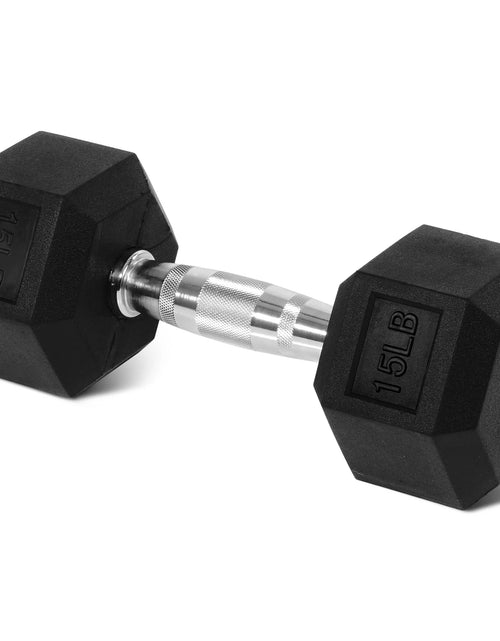 Load image into Gallery viewer, Rubber Encased Hex Dumbbell, 25Lbs, Single
