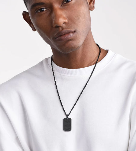 Cross Necklace for Men Stainless Steel Dog Tag Pendant Christian Serenity Prayer Religious Faith Gifts for Brother Nephew Son Dad