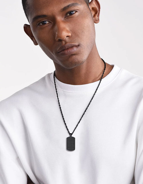 Load image into Gallery viewer, Cross Necklace for Men Stainless Steel Dog Tag Pendant Christian Serenity Prayer Religious Faith Gifts for Brother Nephew Son Dad
