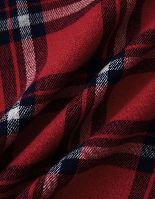 Load image into Gallery viewer, Men'S Casual Plaid Flannel Jacket with Hoodie Lightweight Fall Winter Long Sleeve Button down Plaid Flannel Hooded Shirt Red L
