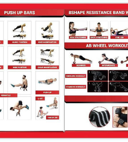 Ab Roller Wheel 17 in 1, Ab Wheel Workout Equipment Kit with Resistance Bands, Knee Mat, Jump Rope, Push-Up Bar, Ab Wheel Roller for Gym and Home Workout Unisex Abdominal Wheel for Core Strength Black