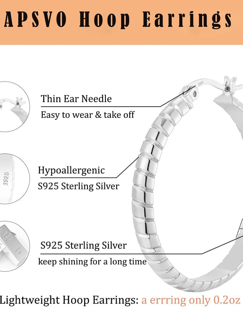 Load image into Gallery viewer, 2 Pairs 18K White Gold Plated Hoop Earrings for Women S925 Sterling Silver Post Hypoallergenic Earrings Set Birthday Christmas Jewelry Gifts Mom Girlfriend Adults Stocking Stuffers 30/40MM
