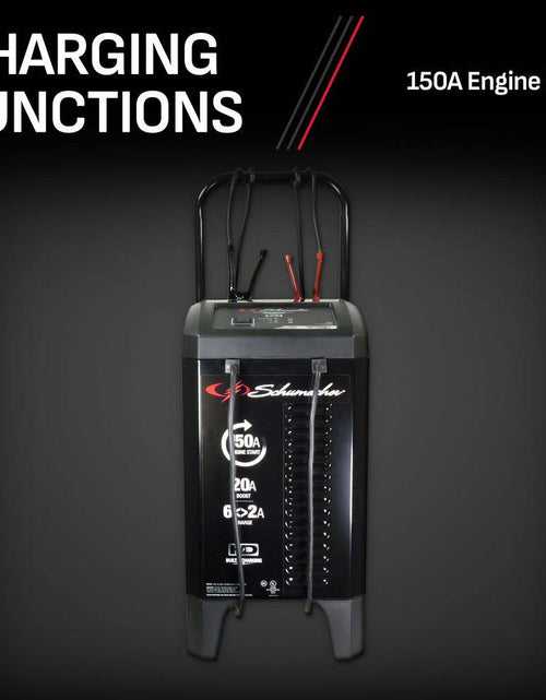 Load image into Gallery viewer, Automotive 12 Volt 150 Amp Fully Automatic Wheeled Battery Charger and Engine Starter with 20 Amp Boost
