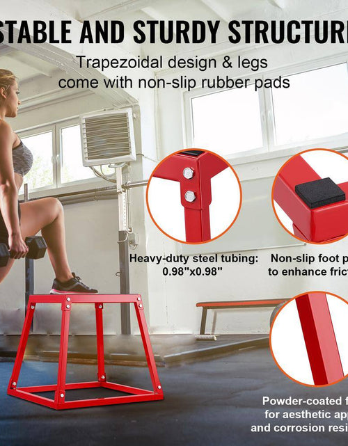 Load image into Gallery viewer, Plyometric Jump Box, 18 In. Plyo Box, Steel Plyometric Platform and Jumping Agility Box, Anti-Slip Fitness Exercise Box
