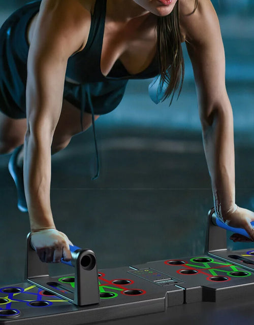 Load image into Gallery viewer, Push up Board with Automatic Count, Portable Multi-Function Foldable 10 in 1 Push up Bar, Push up Handles for Floor,Professional Push up Strength Training Equipment with Timer
