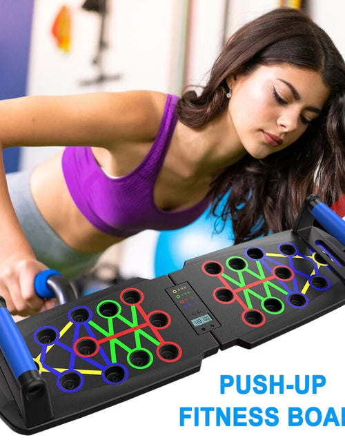 Load image into Gallery viewer, Push up Board with Automatic Count, Portable Multi-Function Foldable 10 in 1 Push up Bar, Push up Handles for Floor,Professional Push up Strength Training Equipment with Timer
