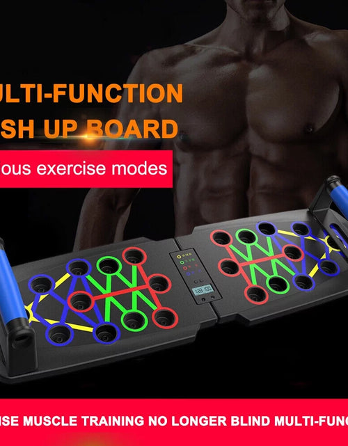 Load image into Gallery viewer, Push up Board with Automatic Count, Portable Multi-Function Foldable 10 in 1 Push up Bar, Push up Handles for Floor,Professional Push up Strength Training Equipment with Timer
