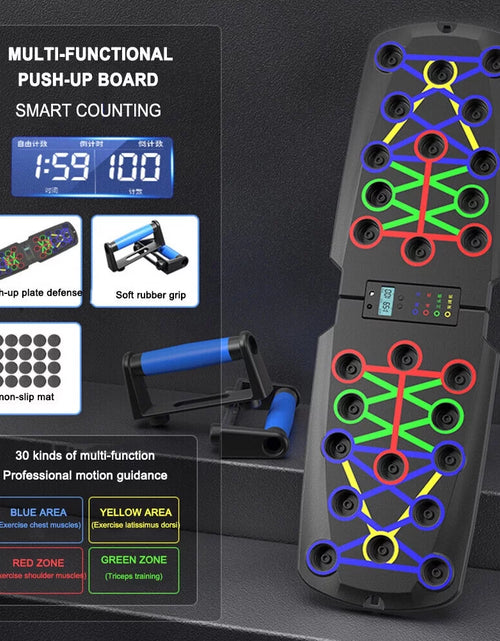 Load image into Gallery viewer, Push up Board with Automatic Count, Portable Multi-Function Foldable 10 in 1 Push up Bar, Push up Handles for Floor,Professional Push up Strength Training Equipment with Timer
