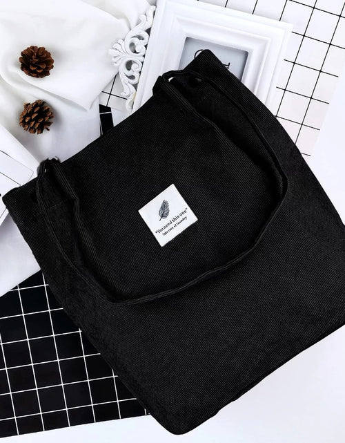 Load image into Gallery viewer, Corduroy Tote Bag Large for Women Girl Lady Canvas Shoulder Cord Purse with Inner Pocket
