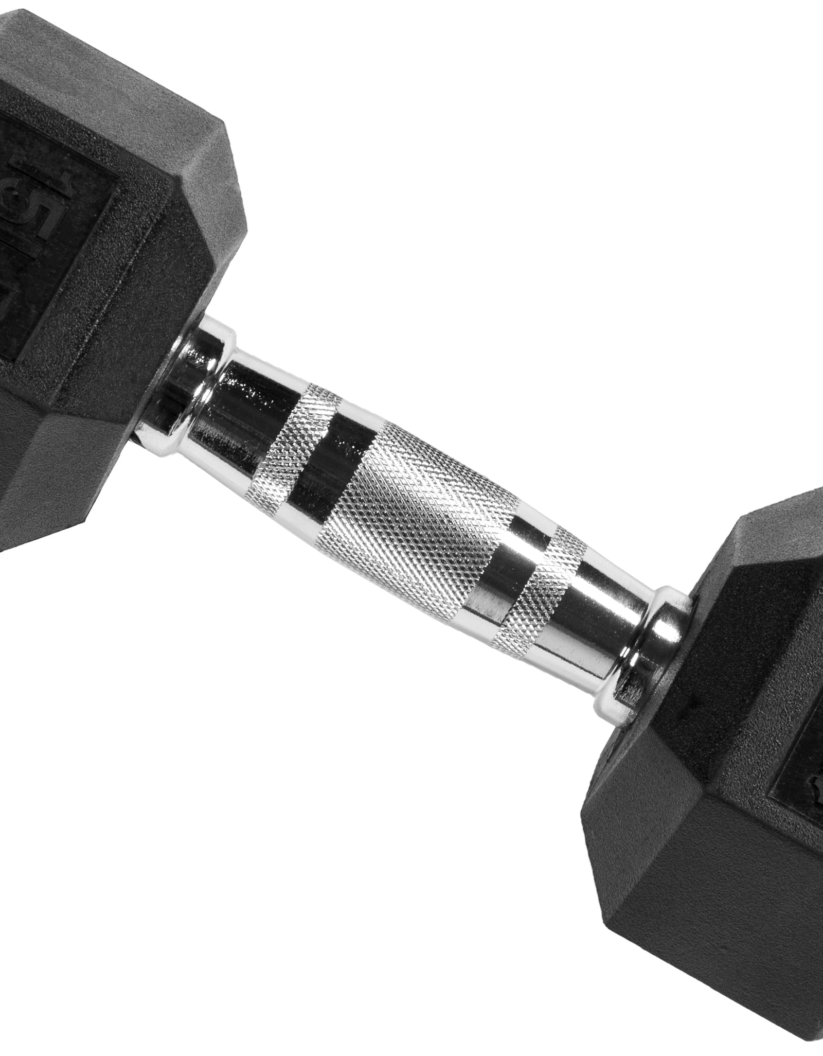 Rubber Encased Hex Dumbbell, 25Lbs, Single
