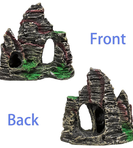 7 Pack Fish Tank Plastic Plants and Cave Rock Decorations Aquarium Decor Type Small Size
