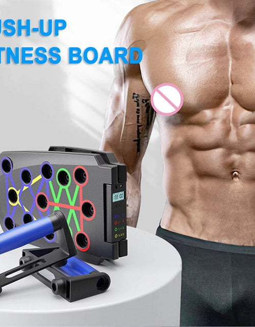 Load image into Gallery viewer, Push up Board with Automatic Count, Portable Multi-Function Foldable 10 in 1 Push up Bar, Push up Handles for Floor,Professional Push up Strength Training Equipment with Timer
