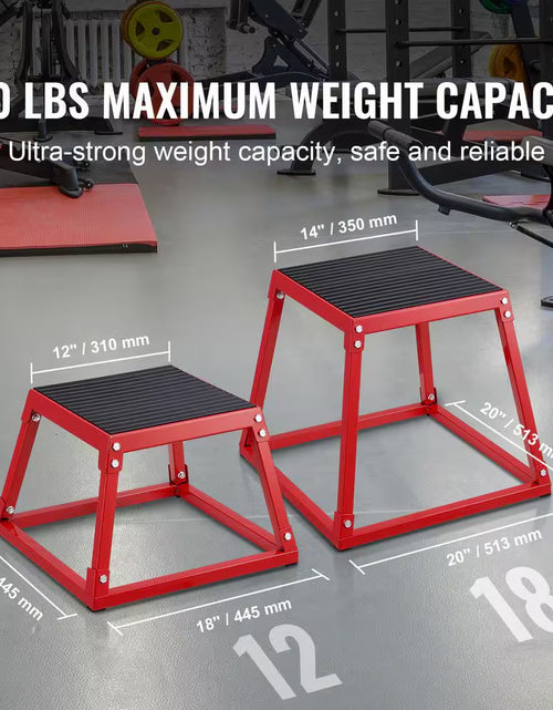Load image into Gallery viewer, Plyometric Jump Box, 18 In. Plyo Box, Steel Plyometric Platform and Jumping Agility Box, Anti-Slip Fitness Exercise Box
