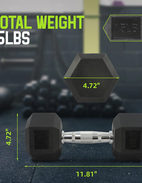 Load image into Gallery viewer, Rubber Encased Hex Dumbbell, 25Lbs, Single
